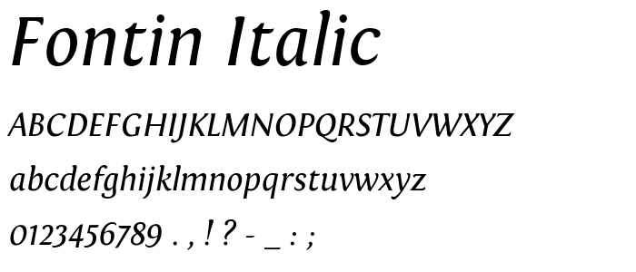 Fontin Italic police